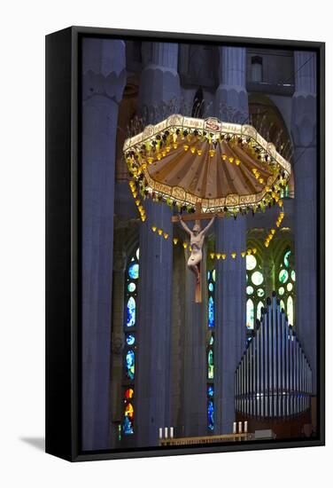 Sagrada Familia, Barcelona, Catalonia, Spain-Mark Mawson-Framed Stretched Canvas