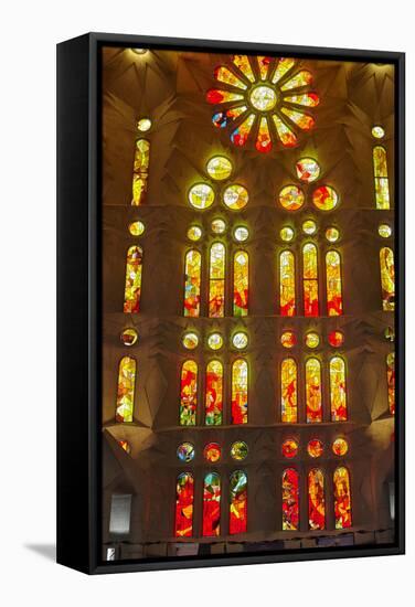 Sagrada Familia, Barcelona, Catalonia, Spain-Mark Mawson-Framed Stretched Canvas