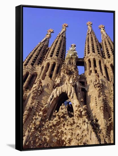 Sagrada Familia Cathedral by Gaudi, East Face Detail, Barcelona, Catalonia, Spain-Charles Bowman-Framed Stretched Canvas