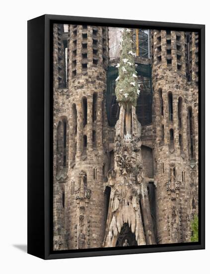 Sagrada Familia Cathedral by Gaudi, UNESCO World Heritage Site, Barcelona, Catalunya, Spain-Nico Tondini-Framed Stretched Canvas