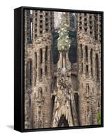 Sagrada Familia Cathedral by Gaudi, UNESCO World Heritage Site, Barcelona, Catalunya, Spain-Nico Tondini-Framed Stretched Canvas
