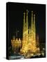 Sagrada Familia, the Gaudi Cathedral, Illuminated at Night in Barcelona, Cataluna, Spain-Nigel Francis-Stretched Canvas
