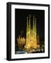 Sagrada Familia, the Gaudi Cathedral, Illuminated at Night in Barcelona, Cataluna, Spain-Nigel Francis-Framed Photographic Print