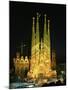 Sagrada Familia, the Gaudi Cathedral, Illuminated at Night in Barcelona, Cataluna, Spain-Nigel Francis-Mounted Photographic Print