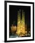 Sagrada Familia, the Gaudi Cathedral, Illuminated at Night in Barcelona, Cataluna, Spain-Nigel Francis-Framed Photographic Print