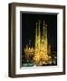 Sagrada Familia, the Gaudi Cathedral, Illuminated at Night in Barcelona, Cataluna, Spain-Nigel Francis-Framed Photographic Print