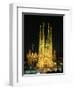 Sagrada Familia, the Gaudi Cathedral, Illuminated at Night in Barcelona, Cataluna, Spain-Nigel Francis-Framed Photographic Print