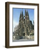 Sagrada Familia, the Gaudi Cathedral in Barcelona, Cataluna, Spain, Europe-Jeremy Bright-Framed Photographic Print