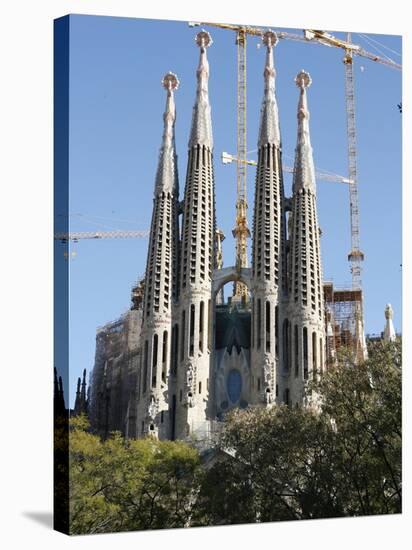 Sagrada Familia Towers and Spires, UNESCO World Heritage Site, Barcelona, Catalonia, Spain, Europe-null-Stretched Canvas