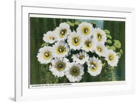 Saguaro Cactus Blossoms-null-Framed Premium Giclee Print