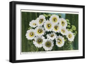 Saguaro Cactus Blossoms-null-Framed Art Print