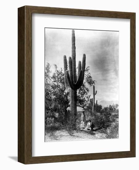 Saguaro Fruit Gatherers-Edward S Curtis-Framed Premium Giclee Print