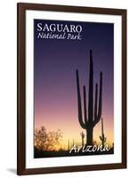 Saguaro National Park, Arizona - Cactus at Dawn-Lantern Press-Framed Art Print