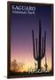 Saguaro National Park, Arizona - Cactus at Dawn-Lantern Press-Framed Art Print