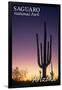 Saguaro National Park, Arizona - Cactus at Dawn-Lantern Press-Framed Art Print