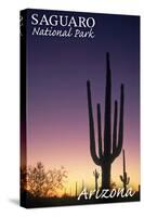 Saguaro National Park, Arizona - Cactus at Dawn-Lantern Press-Stretched Canvas