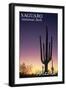 Saguaro National Park, Arizona - Cactus at Dawn-Lantern Press-Framed Art Print