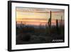 Saguaro National Park, Arizona - Cactus at Twilight-Lantern Press-Framed Art Print