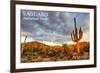Saguaro National Park, Arizona - Day Scene-Lantern Press-Framed Premium Giclee Print