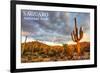 Saguaro National Park, Arizona - Day Scene-Lantern Press-Framed Premium Giclee Print