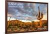 Saguaro National Park, Arizona - Day Scene-Lantern Press-Framed Art Print