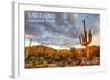 Saguaro National Park, Arizona - Day Scene-Lantern Press-Framed Art Print