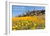 Saguaro National Park, Arizona - Poppies-Lantern Press-Framed Art Print