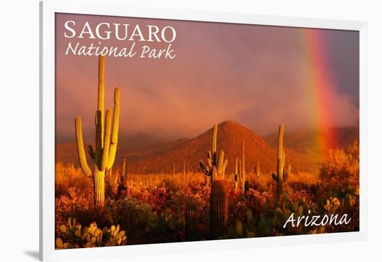 Saguaro National Park, Arizona - Rainbow-Lantern Press-Framed Art Print