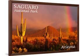 Saguaro National Park, Arizona - Rainbow-Lantern Press-Framed Art Print