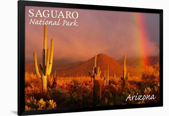 Saguaro National Park, Arizona - Rainbow-Lantern Press-Framed Art Print