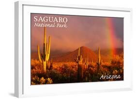 Saguaro National Park, Arizona - Rainbow-Lantern Press-Framed Art Print