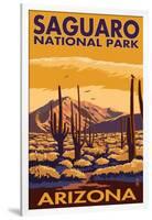 Saguaro National Park, Arizona-Lantern Press-Framed Art Print