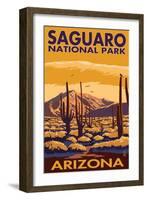 Saguaro National Park, Arizona-Lantern Press-Framed Art Print