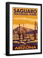 Saguaro National Park, Arizona-Lantern Press-Framed Art Print