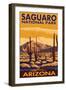 Saguaro National Park, Arizona-Lantern Press-Framed Premium Giclee Print