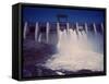 Saguenay River Water Falling Through Slices Atop Shipshaw Dam-Andreas Feininger-Framed Stretched Canvas