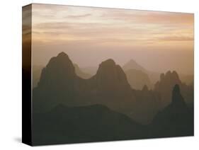 Sahara Desert, Hoggar Mountains, Sunrise Over Assekrem, Algeria, North Africa-David Poole-Stretched Canvas