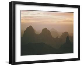 Sahara Desert, Hoggar Mountains, Sunrise Over Assekrem, Algeria, North Africa-David Poole-Framed Photographic Print