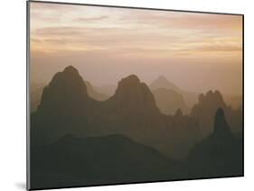 Sahara Desert, Hoggar Mountains, Sunrise Over Assekrem, Algeria, North Africa-David Poole-Mounted Photographic Print