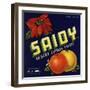 Saidy Brand - Holtville, California - Citrus Crate Label-Lantern Press-Framed Art Print