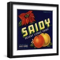 Saidy Brand - Holtville, California - Citrus Crate Label-Lantern Press-Framed Art Print