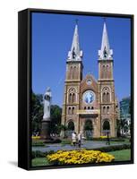 Saigon Notre-Dame Basilica, French Colonial Architecture, Ho Chi Minh City (Saigon), Vietnam, Indoc-Stuart Black-Framed Stretched Canvas