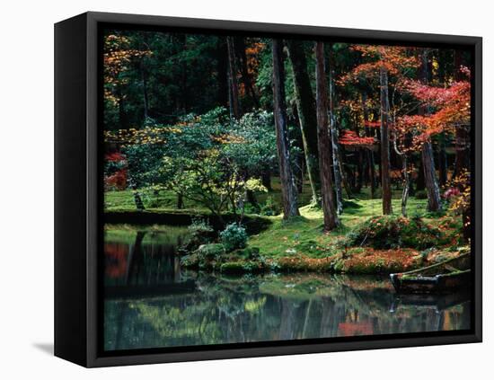 Saiho-Ji Garden in Autumn, Kyoto, Japan-Frank Carter-Framed Stretched Canvas