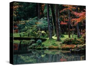 Saiho-Ji Garden in Autumn, Kyoto, Japan-Frank Carter-Stretched Canvas
