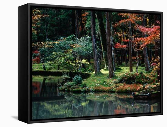 Saiho-Ji Garden in Autumn, Kyoto, Japan-Frank Carter-Framed Stretched Canvas