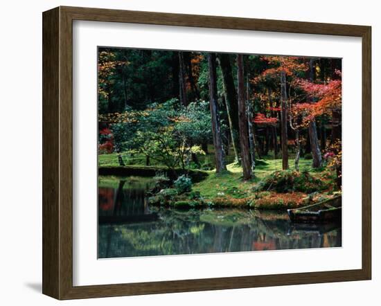 Saiho-Ji Garden in Autumn, Kyoto, Japan-Frank Carter-Framed Premium Photographic Print