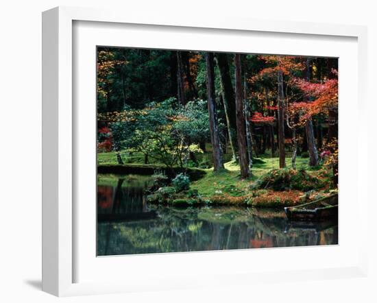 Saiho-Ji Garden in Autumn, Kyoto, Japan-Frank Carter-Framed Premium Photographic Print