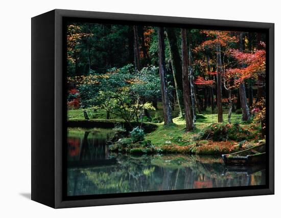 Saiho-Ji Garden in Autumn, Kyoto, Japan-Frank Carter-Framed Stretched Canvas