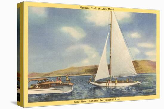 Sail and Motor Boats on Lake Mead-null-Stretched Canvas