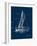 Sail Boat on Blue Burlap I-Lanie Loreth-Framed Art Print